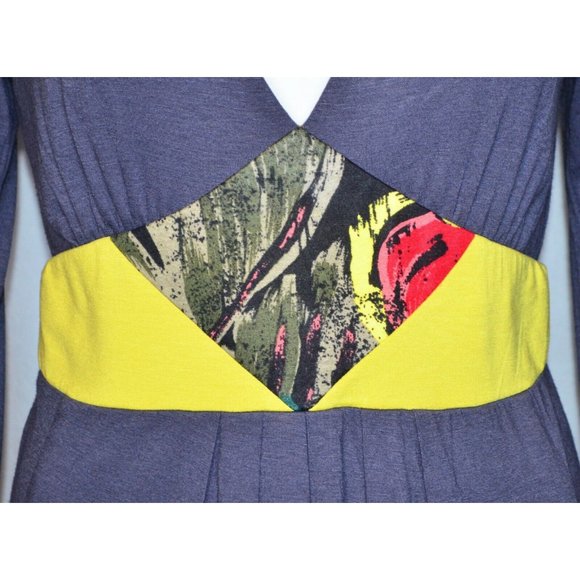 T-Bags Los Angeles Deep V-Neck Long Sleeve Keyhole Back Dress Gray Size S - Picture 3 of 7